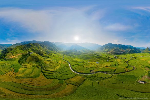 Panoramic photography terraced hills