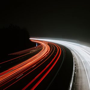 Creative long exposure highway light trails
