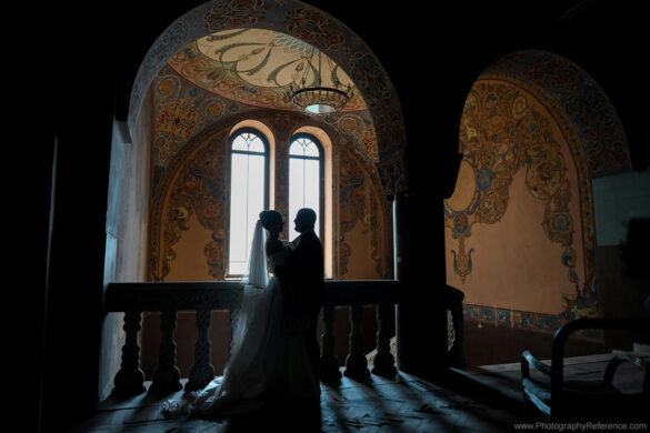 Wedding photography couple silhouette